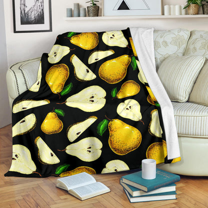 Pear Pattern Print Design PE01 Fleece Blanket