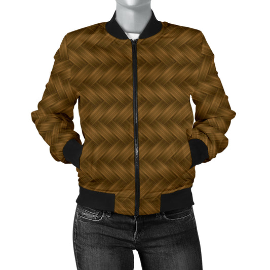 Cable Knit Pattern Print Design 02 Women's Bomber Jacket