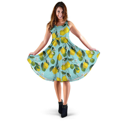 Lemon Pattern Print Design LM05 Midi Dress