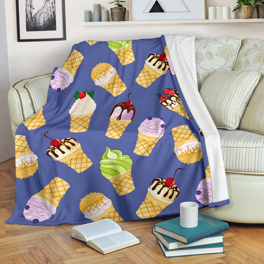 Ice Cream Pattern Print Design IC03 Fleece Blanket