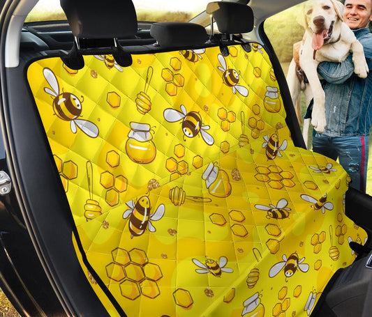 Bee Pattern Print Design BEE01 Rear Dog  Seat Cover