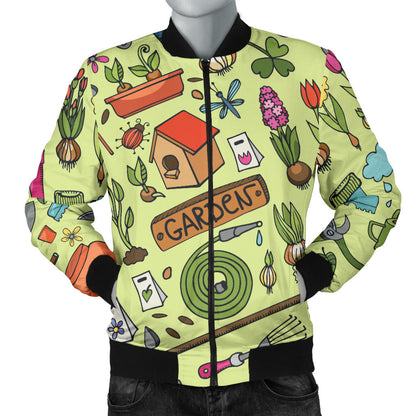 Gardening Pattern Print Design G02 Men Bomber Jacket