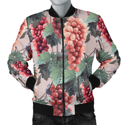 Grape Pattern Print Design GP01 Men Bomber Jacket