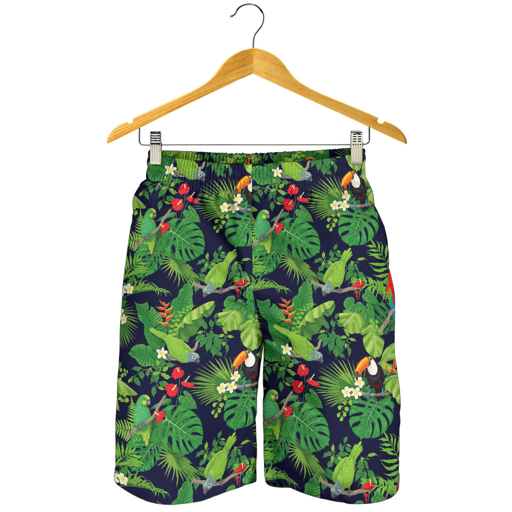 Rainforest Parrot Pattern Print Design A03 Mens Shorts