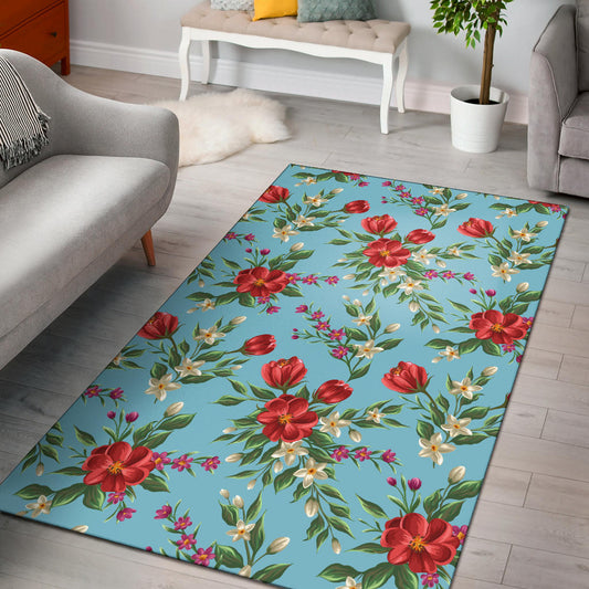Summer Floral Pattern Print Design SF011 Area Rugs