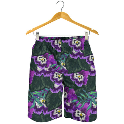 Pansy Pattern Print Design PS07 Mens Shorts