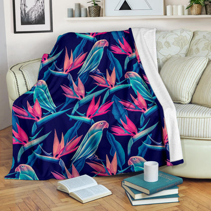 Tropical Flower Pattern Print Design TF024 Fleece Blanket
