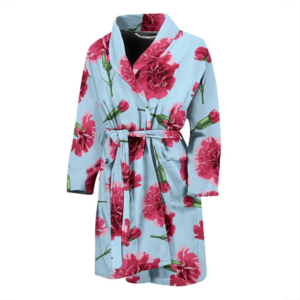 Carnations Pattern Print Design CN01 Men Bathrobe