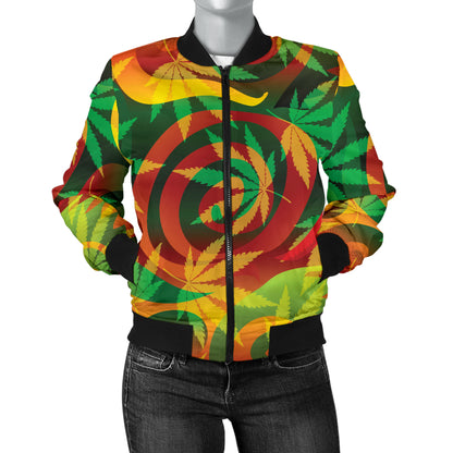 Rastafarian Pattern Print Design A01 Women's Bomber Jacket
