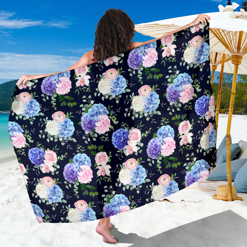 Hydrangea Pattern Print Design HD01 Sarong Pareo Wrap