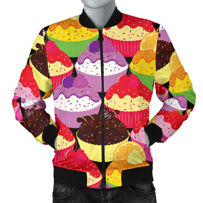 Cupcake Pattern Print Design CP02 Men Bomber Jacket