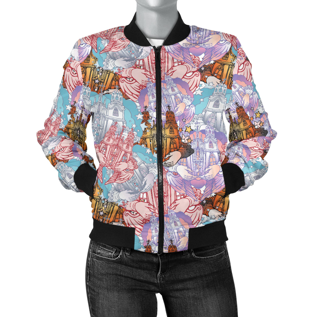 Christian Pattern Print Design 03 Women's Bomber Jacket