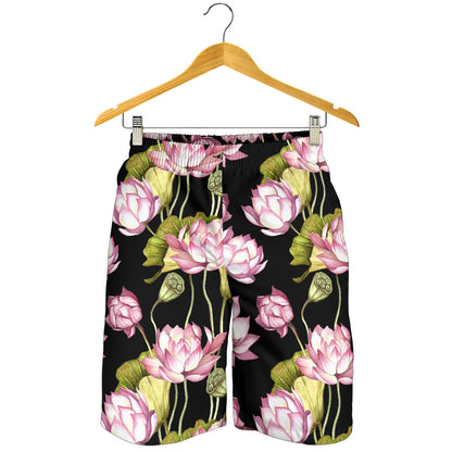 Water Lily Pattern Print Design WL06 Mens Shorts