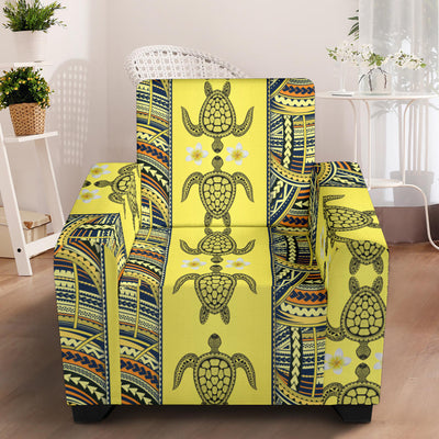 Polynesian Turtle Hawaiian Design Print Armchair Slipcover