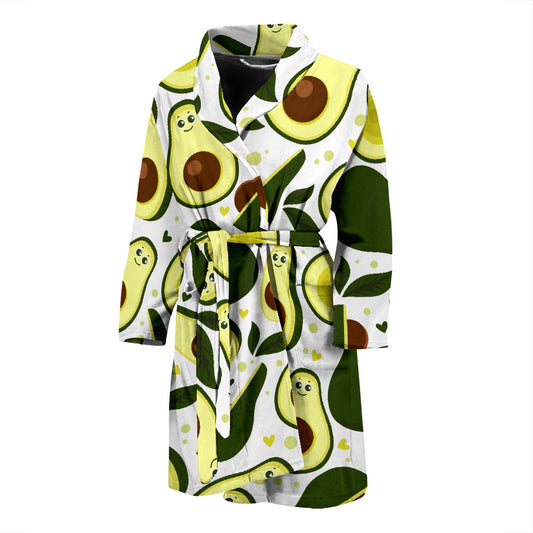 Avocado Pattern Print Design AC06 Men Bathrobe