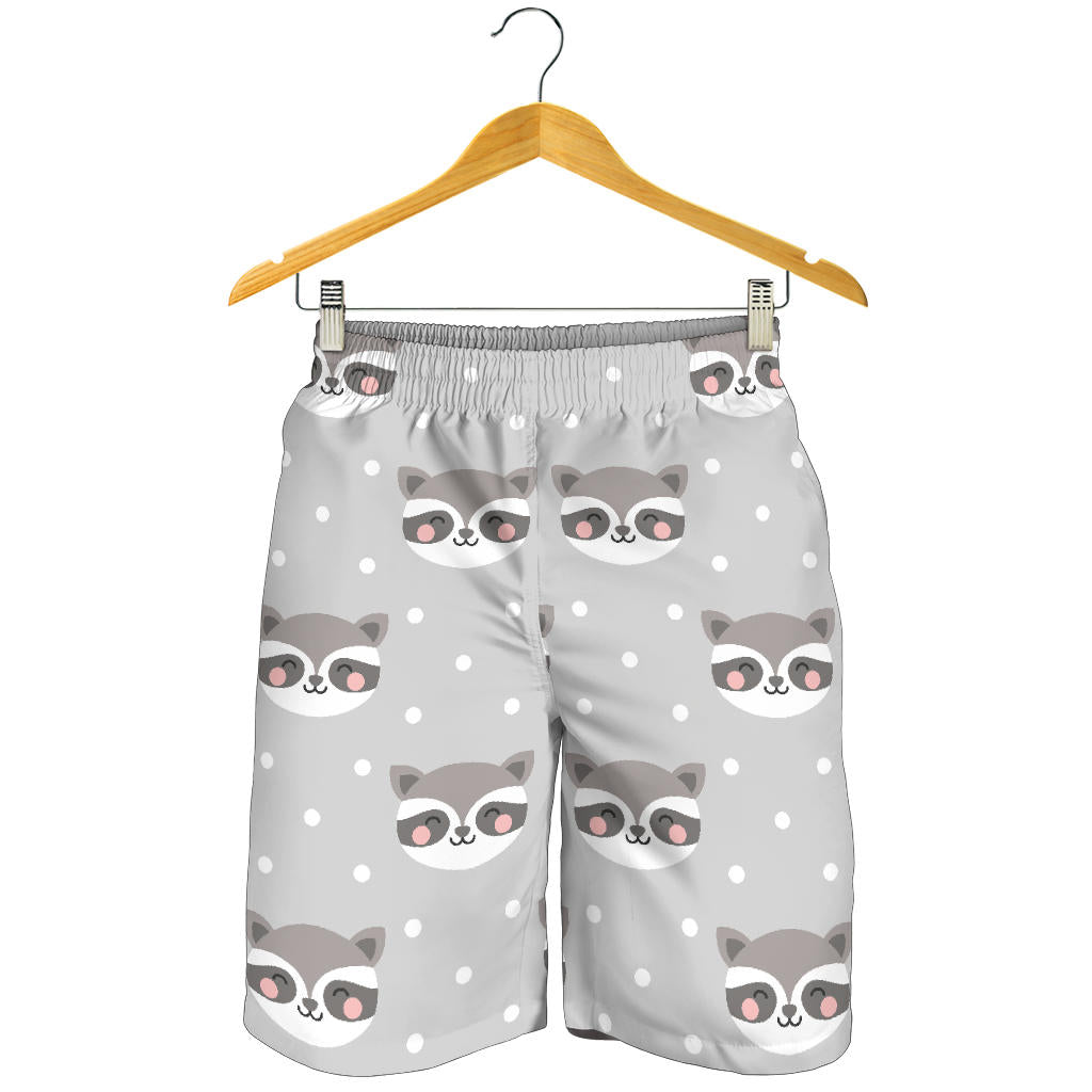 Raccoon Pattern Print Design A04 Mens Shorts