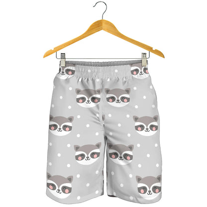 Raccoon Pattern Print Design A04 Mens Shorts