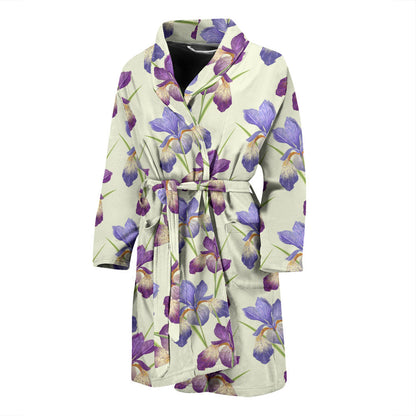Iris Pattern Print Design IR08 Men Bathrobe