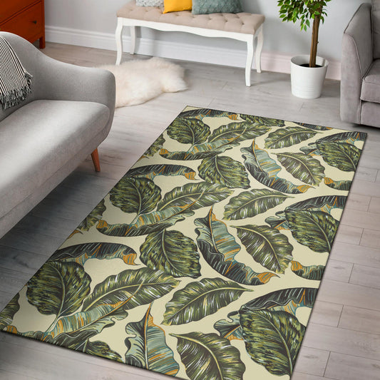 Banana Leaf Pattern Print Design BL08 Area Rugs