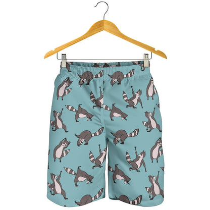 Raccoon Pattern Print Design A07 Mens Shorts