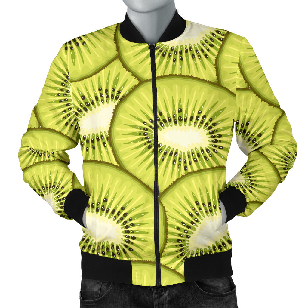 Kiwi Pattern Print Design KW07 Men Bomber Jacket