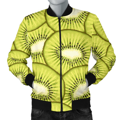 Kiwi Pattern Print Design KW07 Men Bomber Jacket