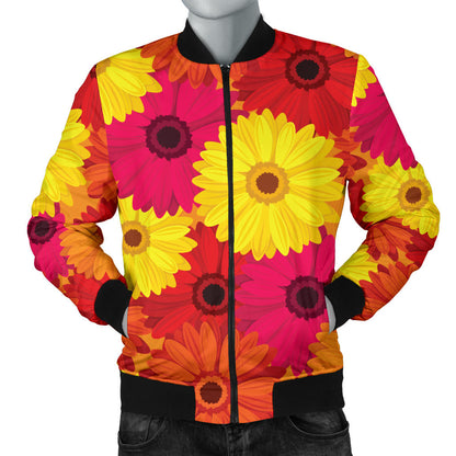 Gerberas Pattern Print Design GB05 Men Bomber Jacket