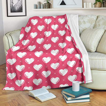 Heart Pattern Print Design HE07 Fleece Blanket