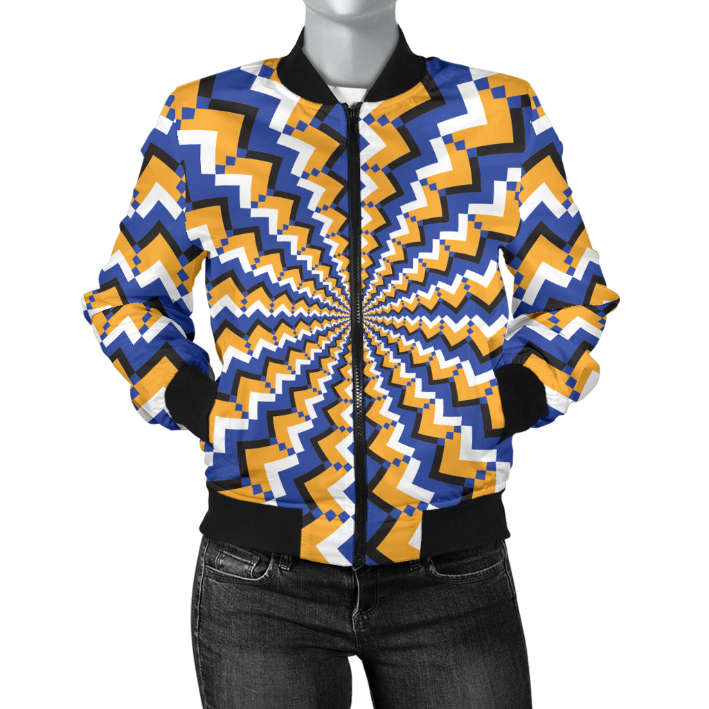Optical illusion Pattern Print Design A01 Women's Bomber Jacket