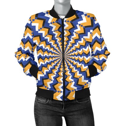 Optical illusion Pattern Print Design A01 Women's Bomber Jacket
