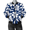 Hibiscus Pattern Print Design HB031 Women Bomber Jacket