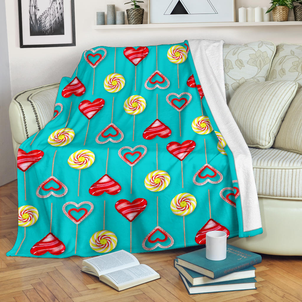 Lollipop Pattern Print Design LL06 Fleece Blanket