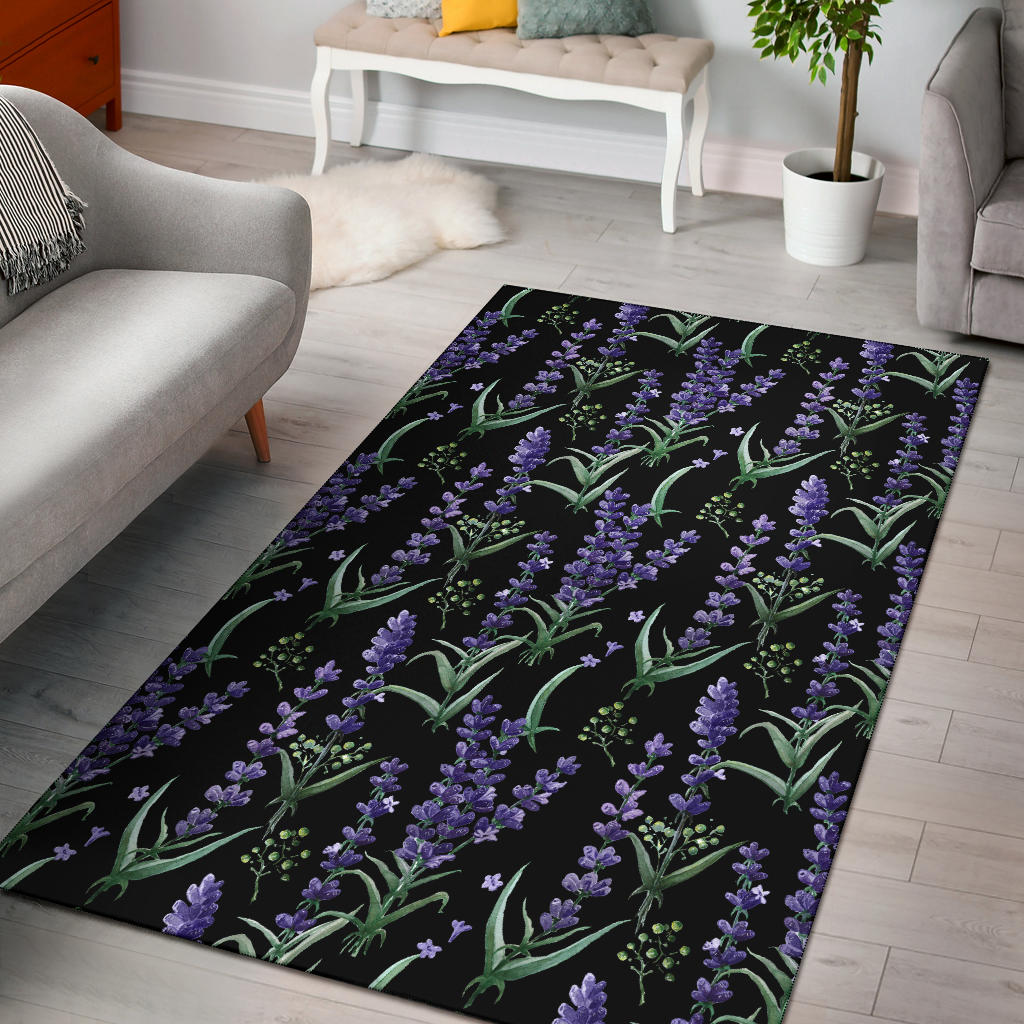 Lavender Pattern Print Design LV01 Area Rugs