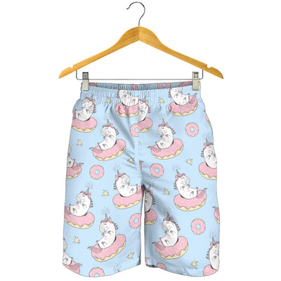 Donut Unicorn Pattern Print Design DN014 Mens Shorts