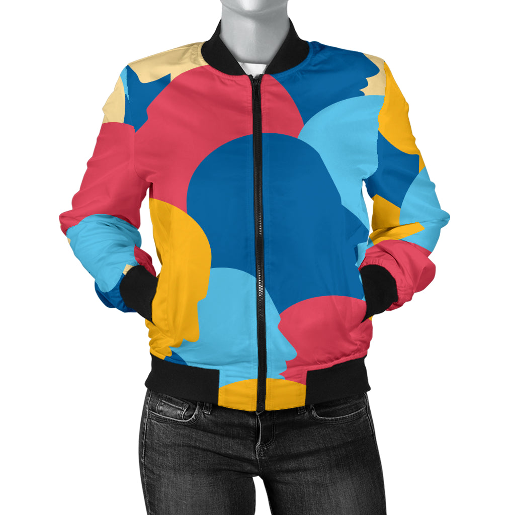 Psychology Pattern Print Design A02 Women's Bomber Jacket