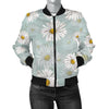 Daisy Pattern Print Design DS012 Women Bomber Jacket