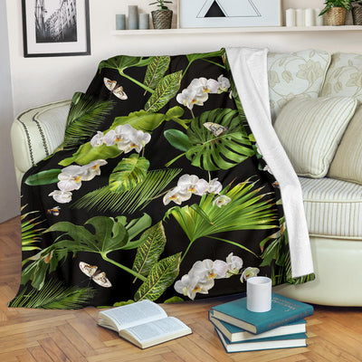 Tropical Flower Pattern Print Design TF026 Fleece Blanket