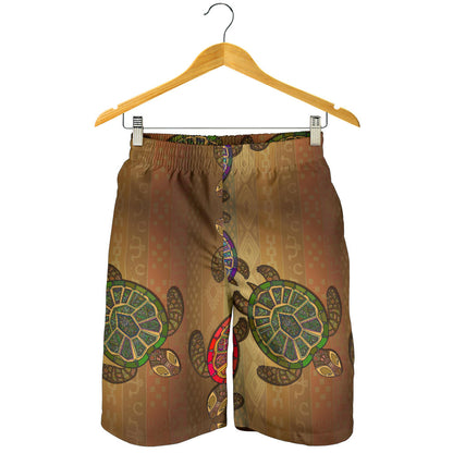 Sea Turtle Tribal Colorful Mens Shorts