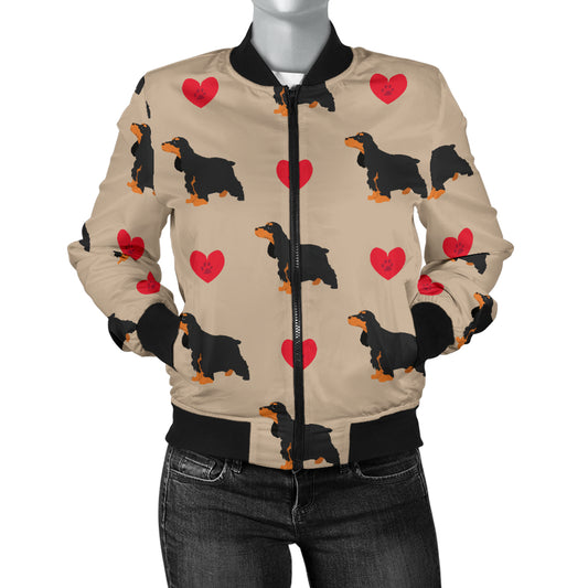 Cocker Pattern Print Design 02 Women's Bomber Jacket