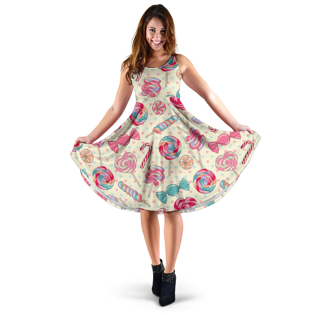 Candy Pattern Print Design CA04 Midi Dress