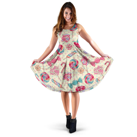 Candy Pattern Print Design CA04 Midi Dress