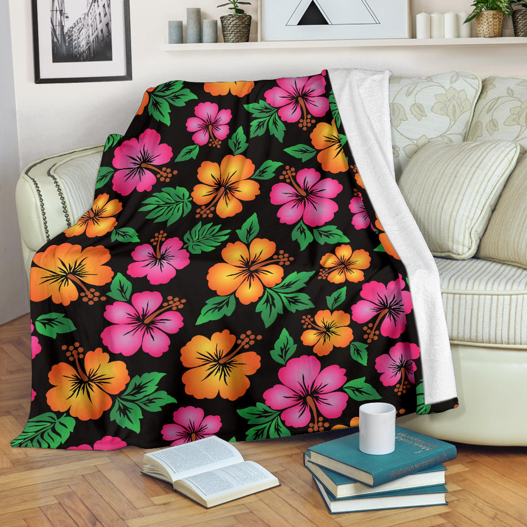 Hibiscus Pattern Print Design HB029 Fleece Blanket