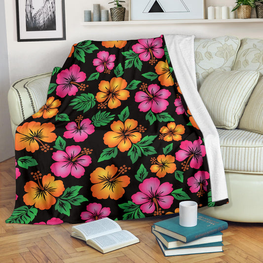 Hibiscus Pattern Print Design HB029 Fleece Blanket