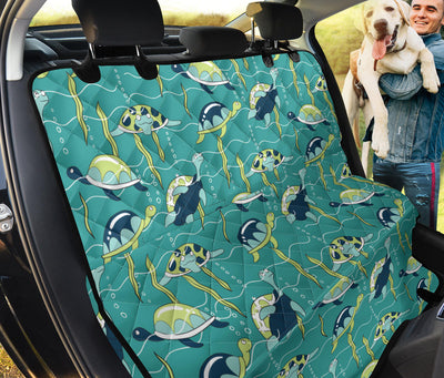 Sea Turtle Pattern Print Design T08 Rear Dog  Seat Cover