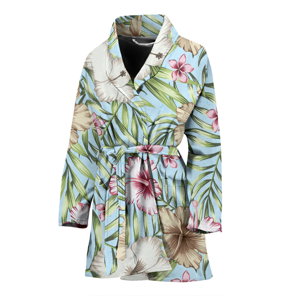 Tropical Flower Pattern Print Design TF05 Women Bathrobe