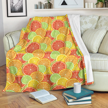 Grapefruit Pattern Print Design GF01 Fleece Blanket