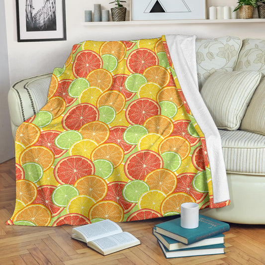 Grapefruit Pattern Print Design GF01 Fleece Blanket