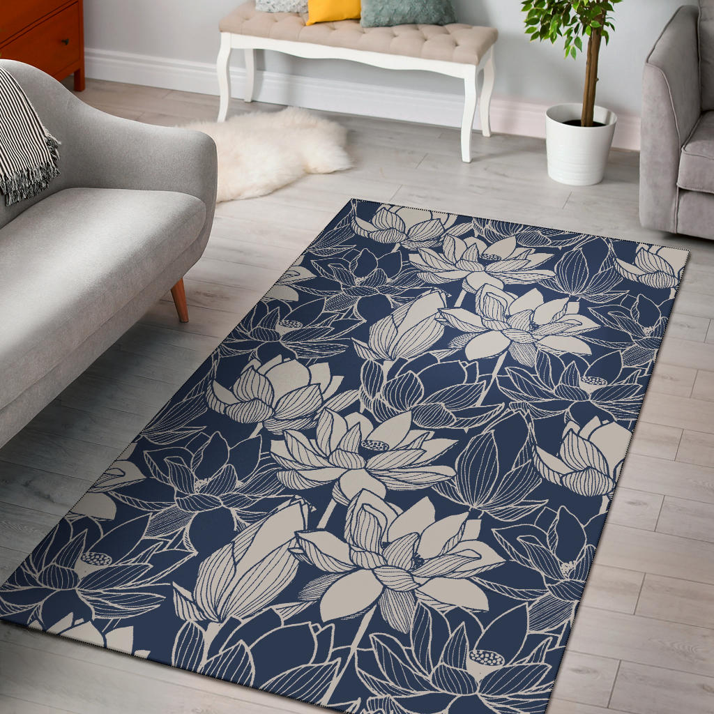 Water Lily Pattern Print Design WL04 Area Rugs