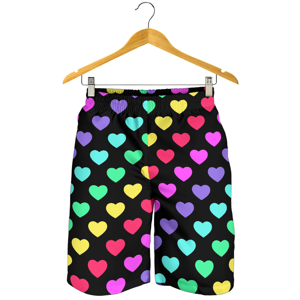 Heart Rainbow Pattern Print Design HE02 Mens Shorts