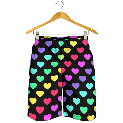 Heart Rainbow Pattern Print Design HE02 Mens Shorts